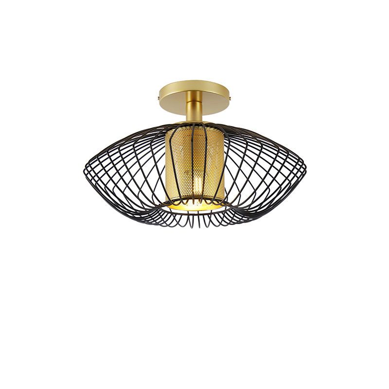 Design plafondlamp goud met zwart Dobrado Lumico